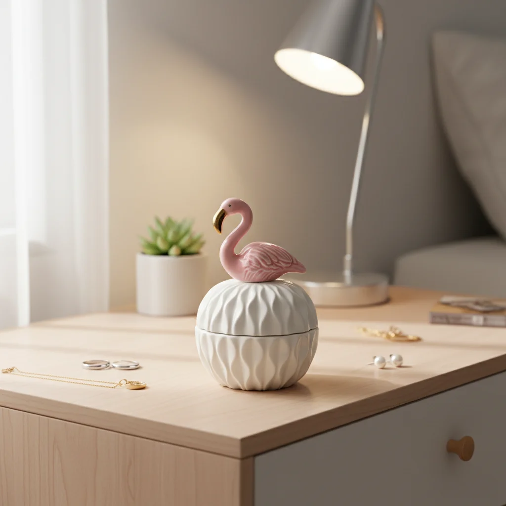 1pc Jewelry Storage Box Elegant White Porcelain Ring Holder for Wedding Gift Nordic Animal Lid Trinket Organizer Durable