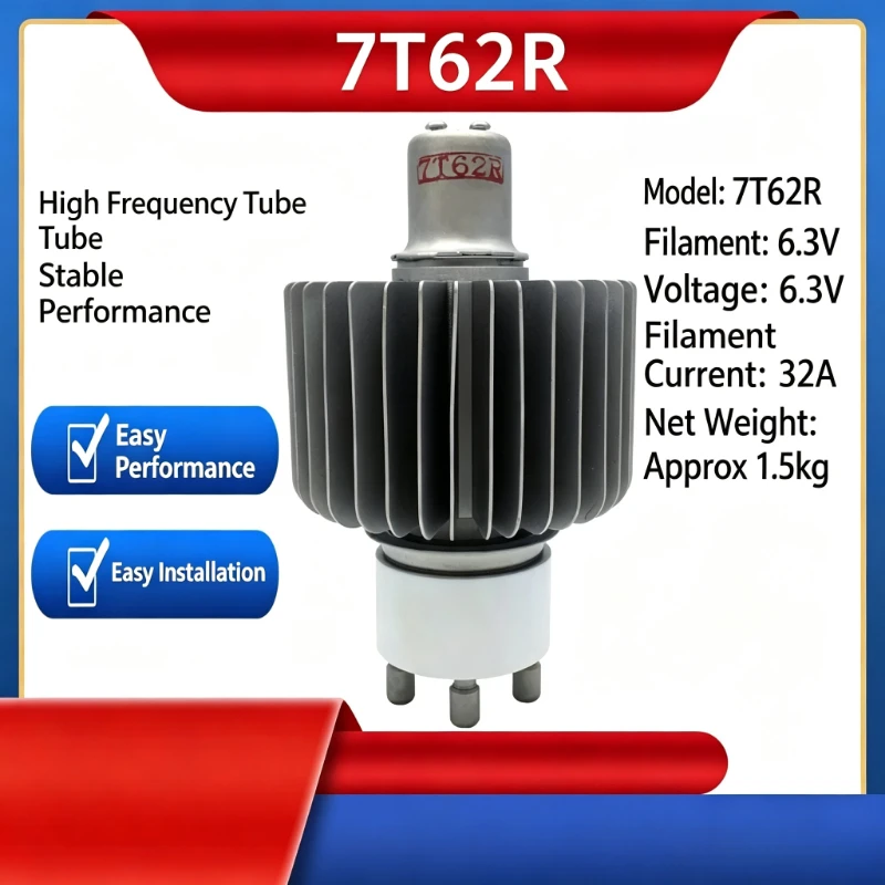 7T62R High Frequency Vacuum Oscillator Tube 4KW 4000W Heating Electronic Tube Compatible E3062 for High‑wave Heat Fusion Machine