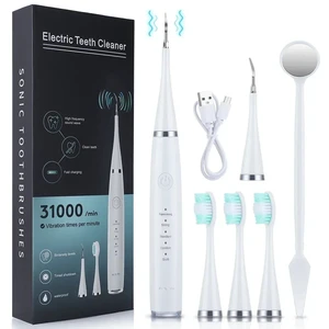 USB Rechargeable Sonic Electric Toothbrush 3 in 1 Tartar Removal and Teeth Whitening with Replaceable Brush Heads for Optimal