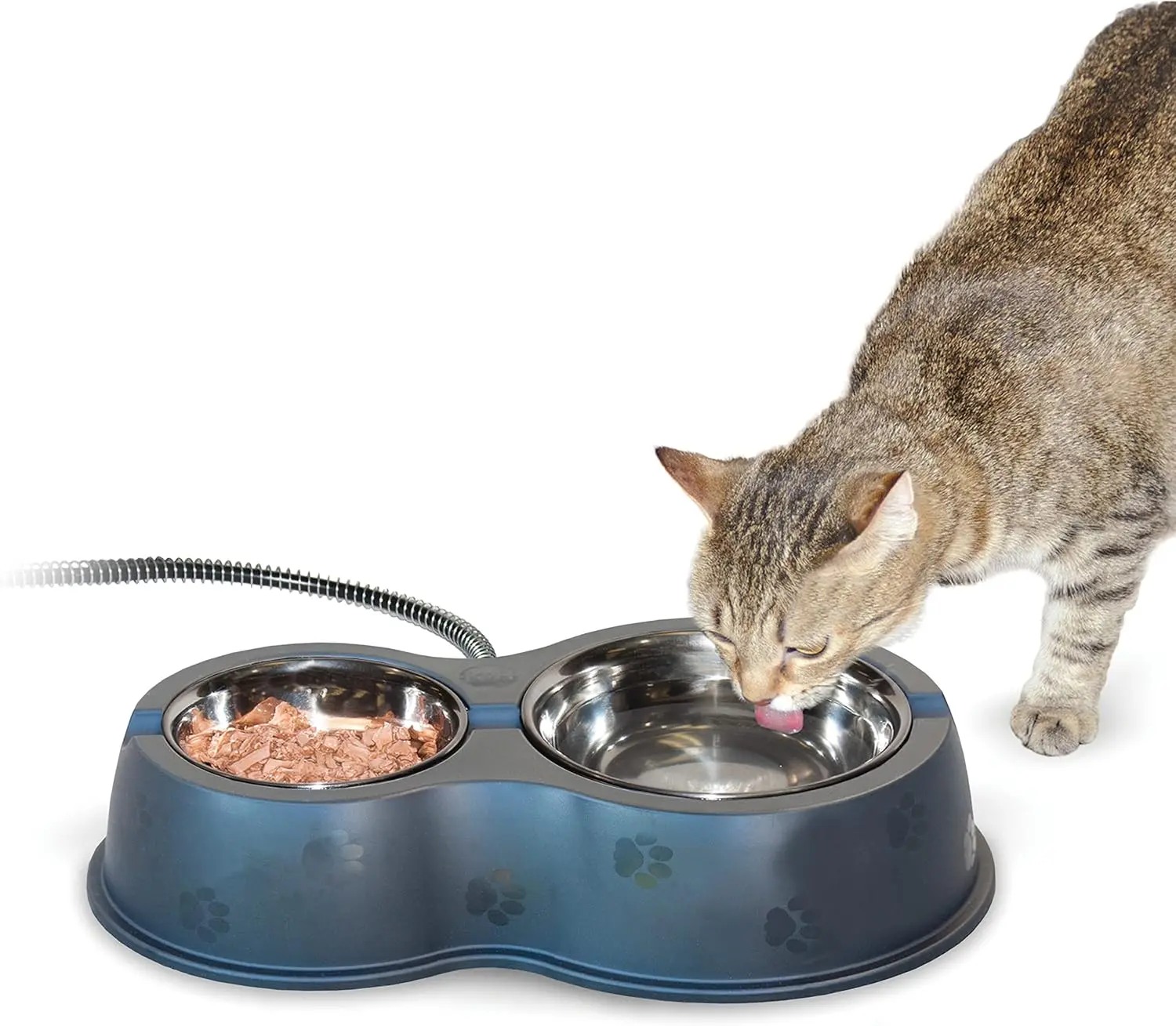 

Outdoor Heated Cat Food & Water Bowls for Outside Pets, No Frozen Water or Food, Washable Stainless Steel - 12oz/24oz