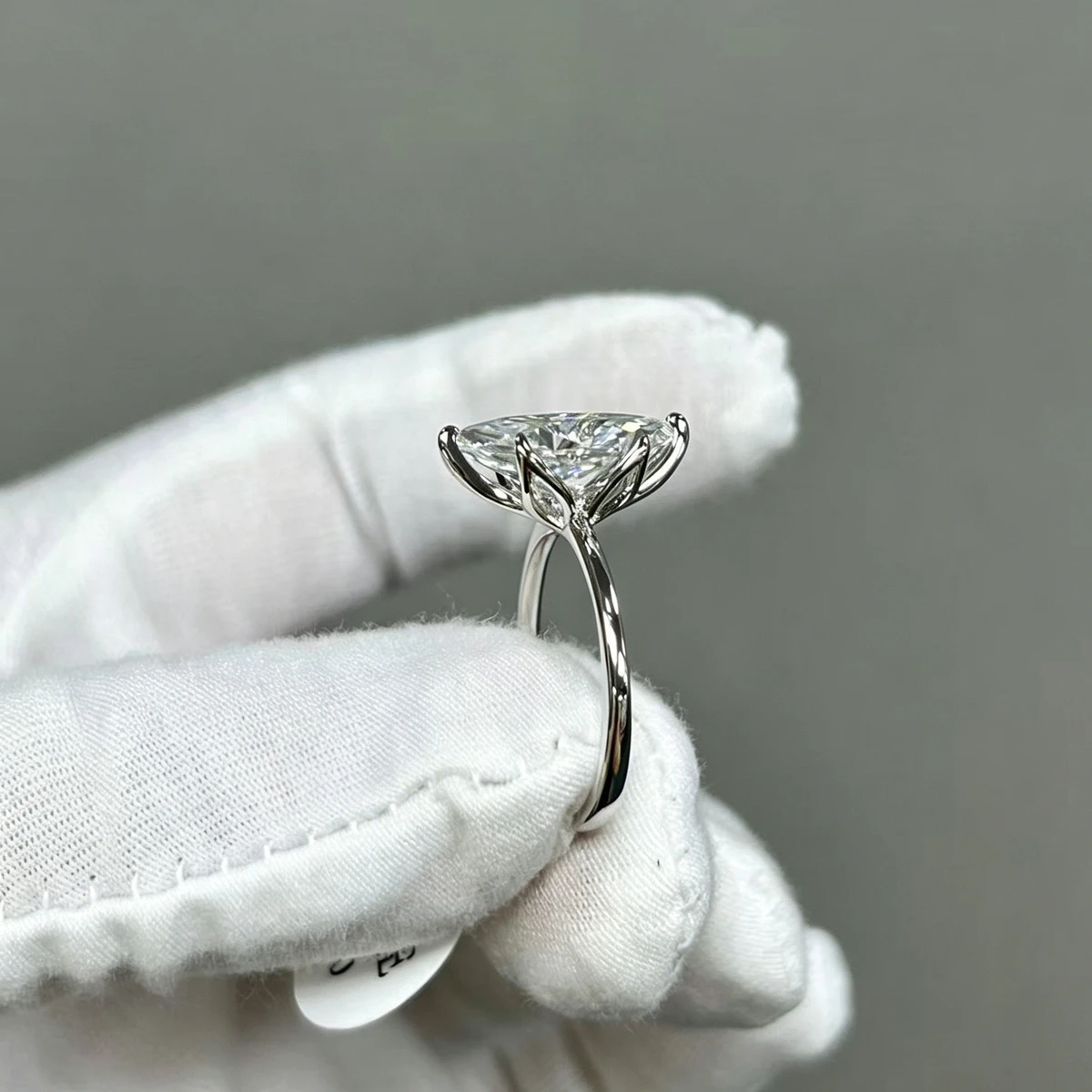 3 Karat Solitärring mit Marquise-Schliff aus Moissanit für Damen, 925er Sterlingsilber, 6-Krappen-Verlobungsring mit GRA-Zertifikat – Detail 6