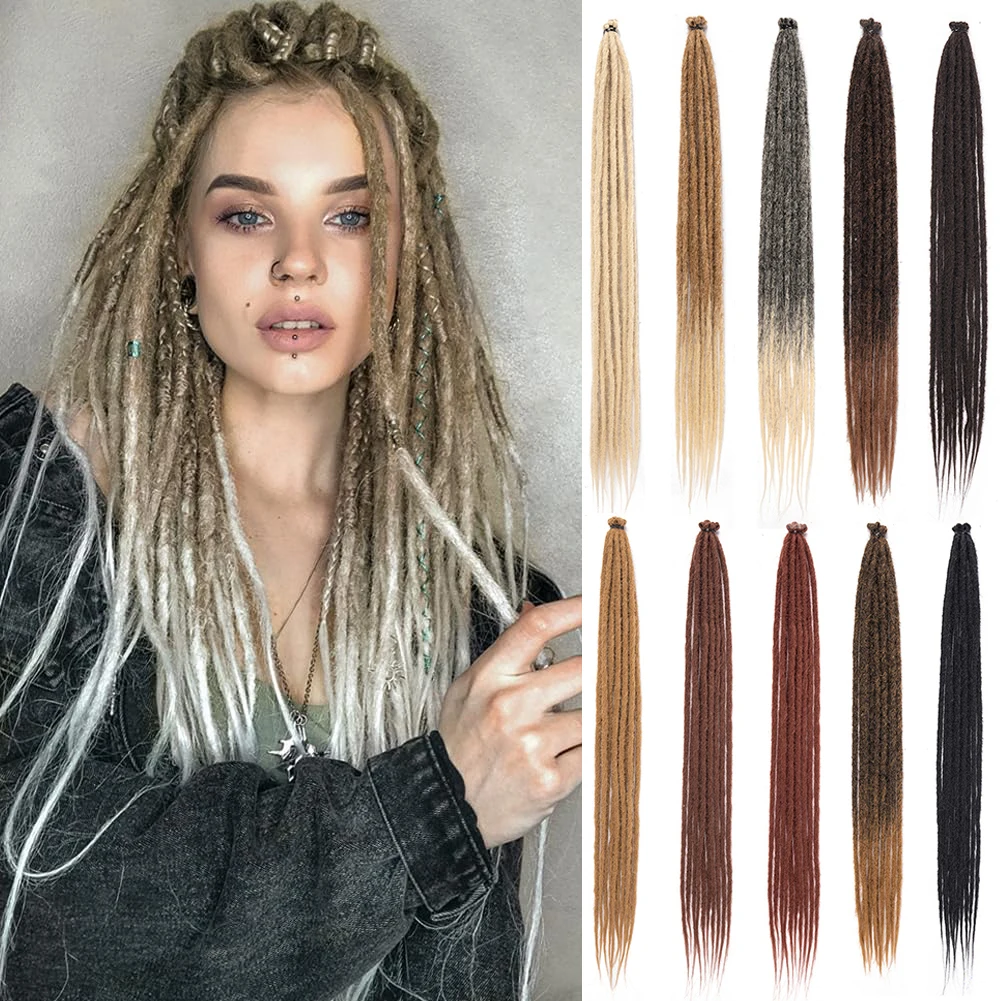

Synthetic Dreadlock Extensions 10 Roots/pack Hippie Single Ended Dreads Ombre Loc Extensions 30 Inch Reggae Style Crochet Hair