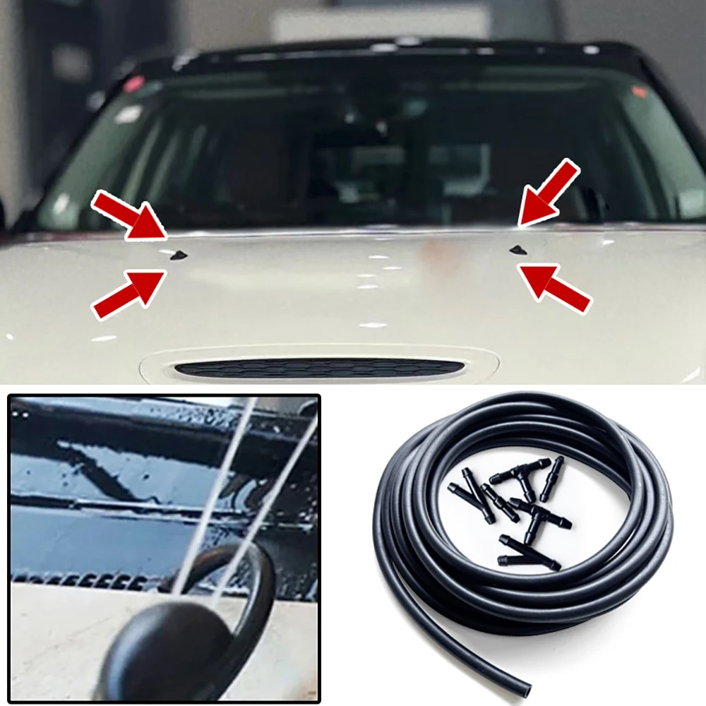 

Universal Car Auto Windshield Washer Hose Wiper Blade Pipe Jet Spray Nozzle Water Fluid Tube Joiner Connector Replacement Kit