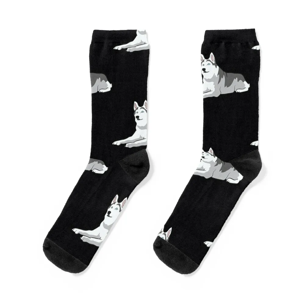 Cute Siberian Huskies Lover Gift Siberian Husky Socks cartoon Heating sock new in's FASHION Socks For Men Women's