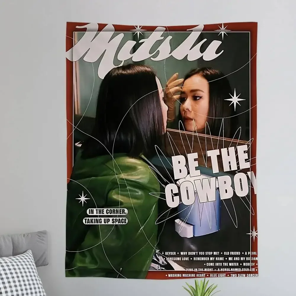 American Pop Singer MITSKI Art Cartoon Tapestry Wall Hanging Decoration Household Home Decor