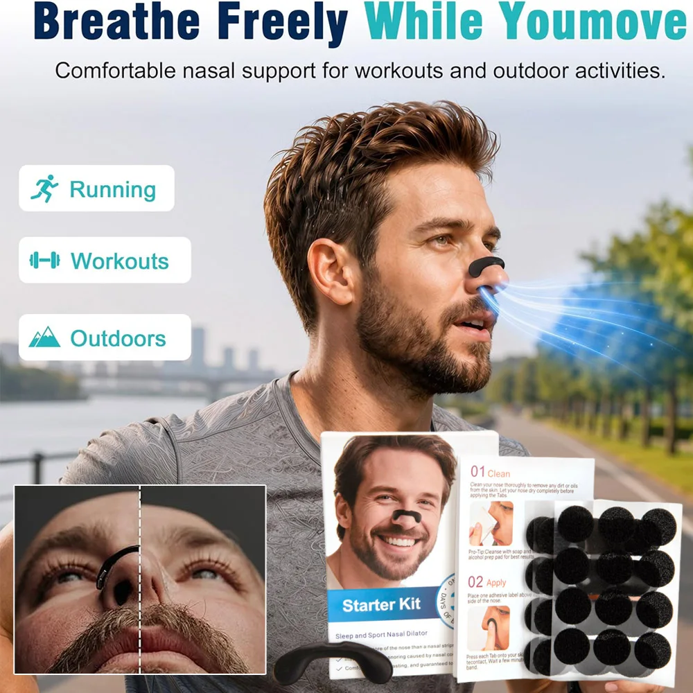 Anti-snoring Nasal Strips,Nasal Breathing Dilators Starter Kits,Nose Strips,Increase Sports Air Improve Sleeping Reduce Snoring