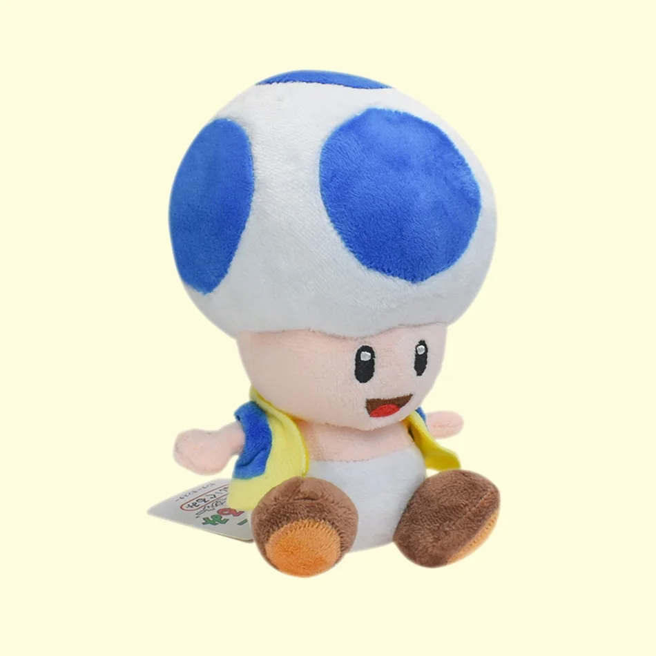 Super Mario Toad Plush Set 16cm - 7 Styles Sitting Mushroom Doll with Removable Vest Cute Nintendo Game Stuffed Toy Collection view 2
