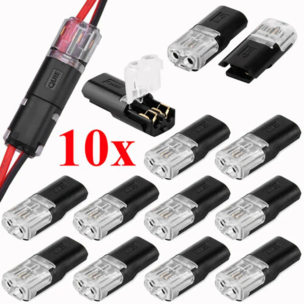 10Pcs Car Waterproof Electrical Connector Wire Cable Car Wire Cable Plug Connector 2 Pin Way Plug Terminal Clamp 21.8*9.8*6.15MM