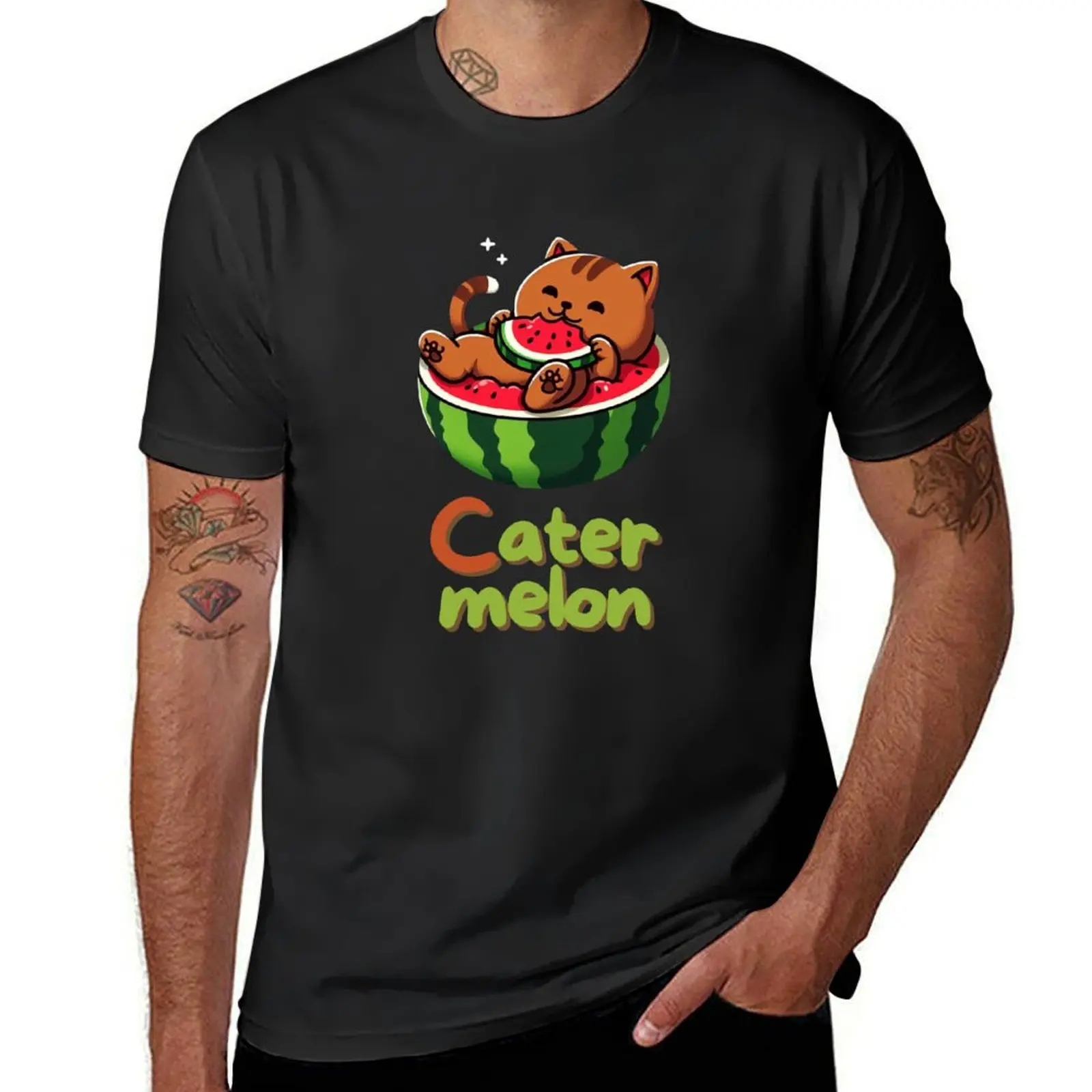 Catermelon Craze: Adorable Cat in Watermelon Delight - Edit. 2 T-Shirt for a boy sublime korean fashion t shirts for men pack