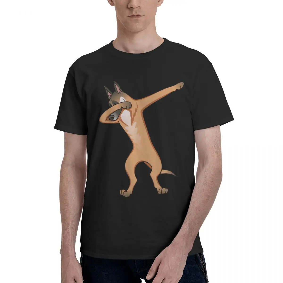 Belgian Malinois Mechelaar Funny Dabbing T Shirts Graphic Y2K Unique Cotton T Shirt For Men Women Clothing