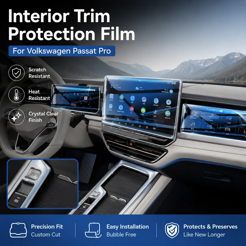 

Interior Trim Film For Volkswagen Passat Pro Scratch-Resistant Heat-Resistant Clear Car Accessories, Replacement Parts