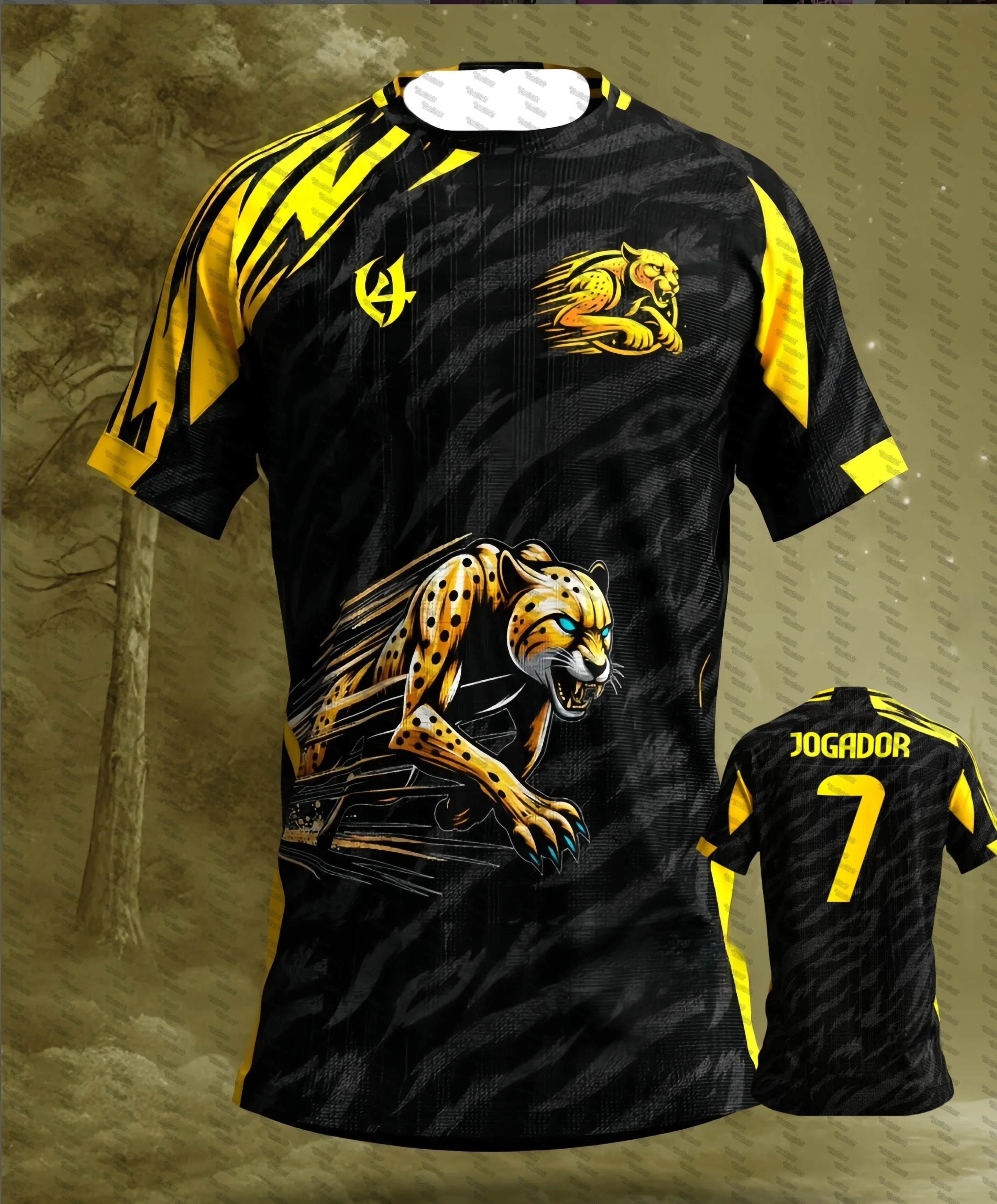 

The Cheetah Cartoon 3D football jersey training suit is suitable for parent-child and children's T-shirts