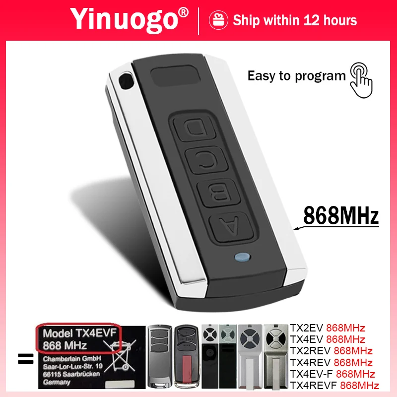 For 868MHz Gate Remote Control Garage Door Opener TX4REVF TX2REV TX4REV TX4EVF TX2EV TX4EV 868MHz