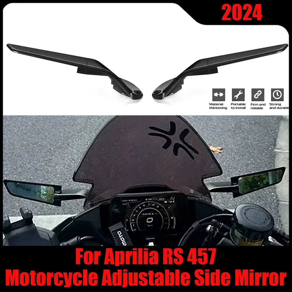 

For Aprilia RS 457 Motorcycle Stealth Mirrors for APRILIA 457RS 457 RS Fixed Wing RS457 2024 CNC Adjustable Side Mirror