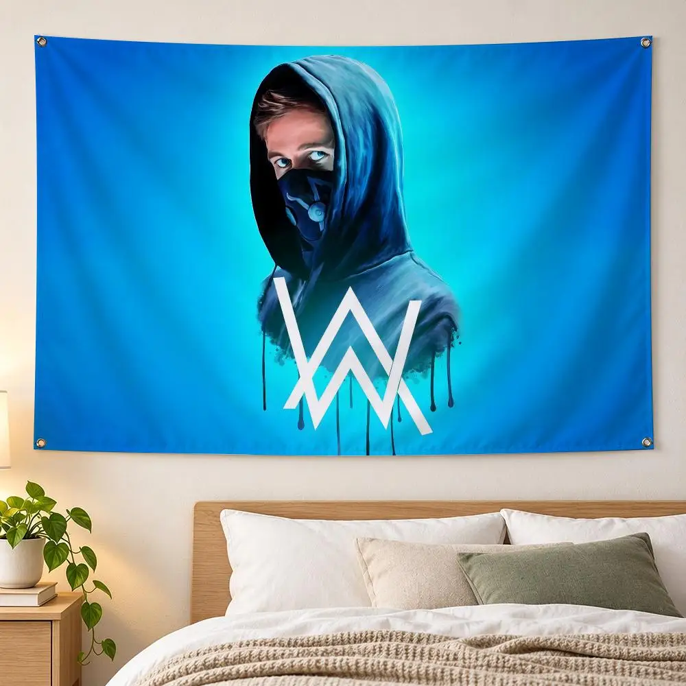 singer Alan Walker Flags  For Garden Party Living Room Home Wall Decor Banner Bedroom Outdoor Tapestry