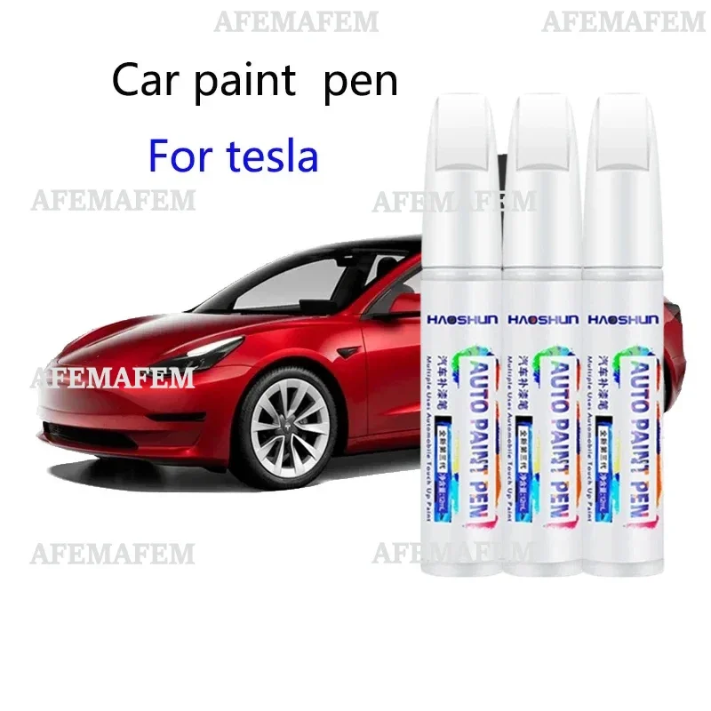 Automotive Paint Repair Pen Pearl White Clearcoat Pen Accessories Black White Red Blue Gray Silver For  Tesla Model 3 Y X S