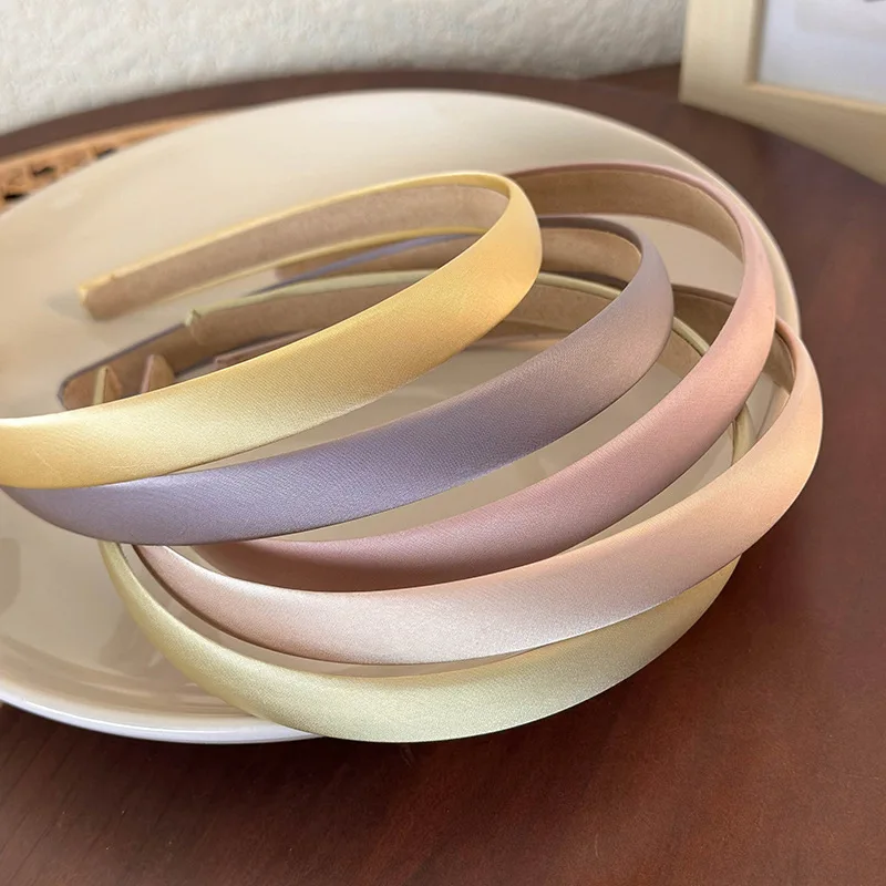 Headband Solid Satin Narrow Crown Lifting Non Slip Hair Press Minimalist Elegant Versatile for Women Daily Spring Essential
