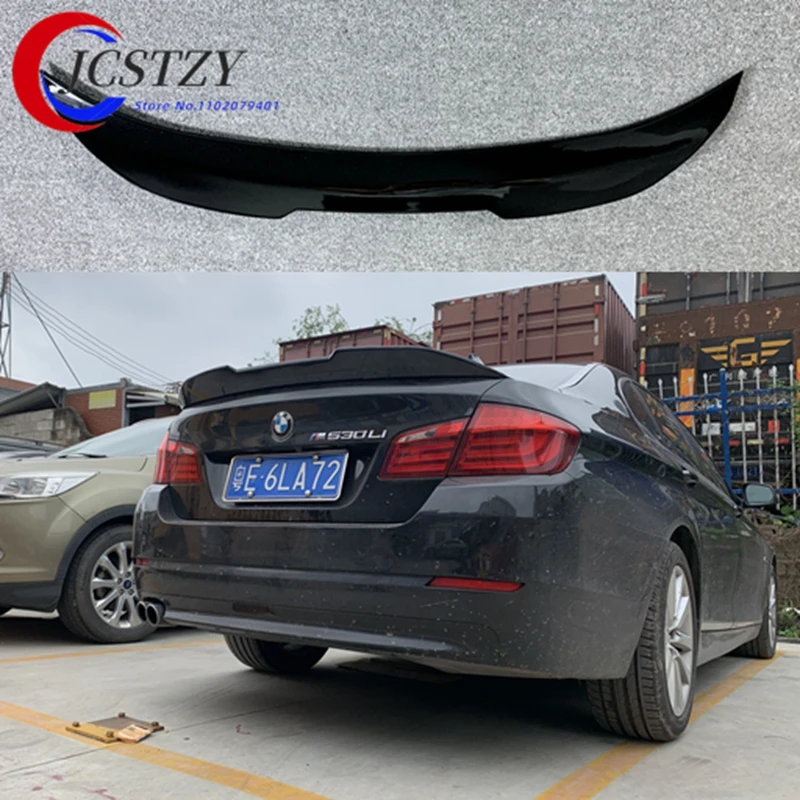 

JCSTZY для BMW 5 серии F10, спойлер 2010-2017, настоящее глянцевое черное заднее крыло из углеродного волокна, спортивные аксессуары в стиле PSM