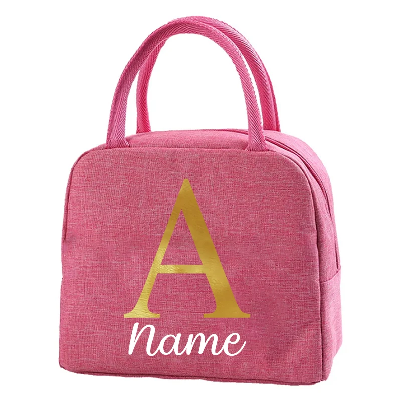 Personalized Name Insulated Bag Custom Lunch Cooler Bag Women Food Work Bag Portable Ice Food Picnic Bags Gift Cooler Bags