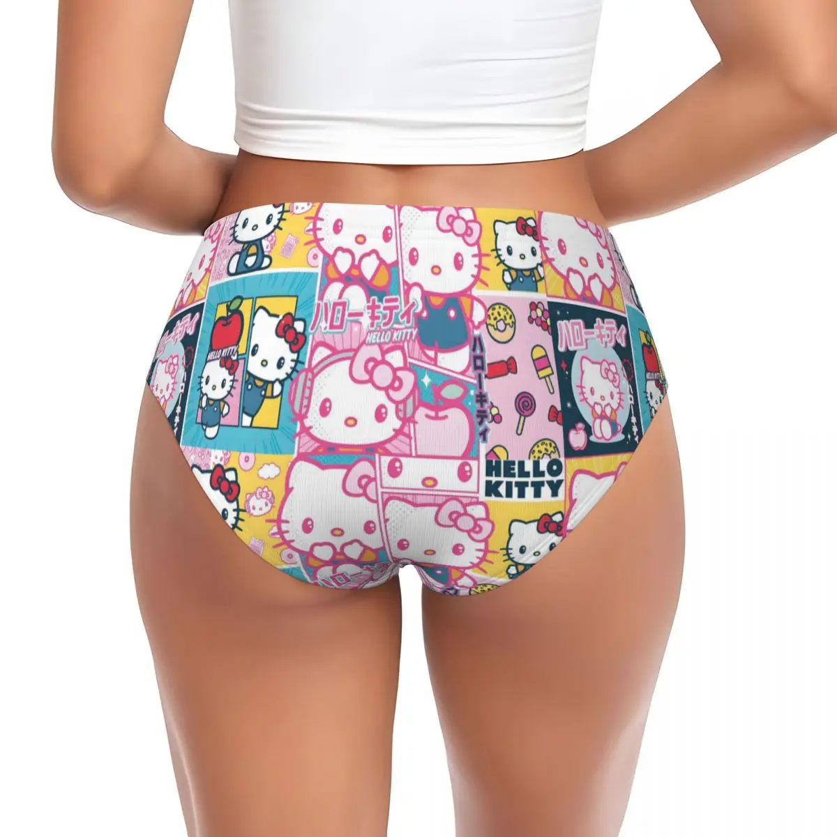 مخصص مرحبا كيتي القط أنيمي الرسوم المتحركة لطيف سراويل قصيرة المرأة تنفس مانغا الملابس الداخلية