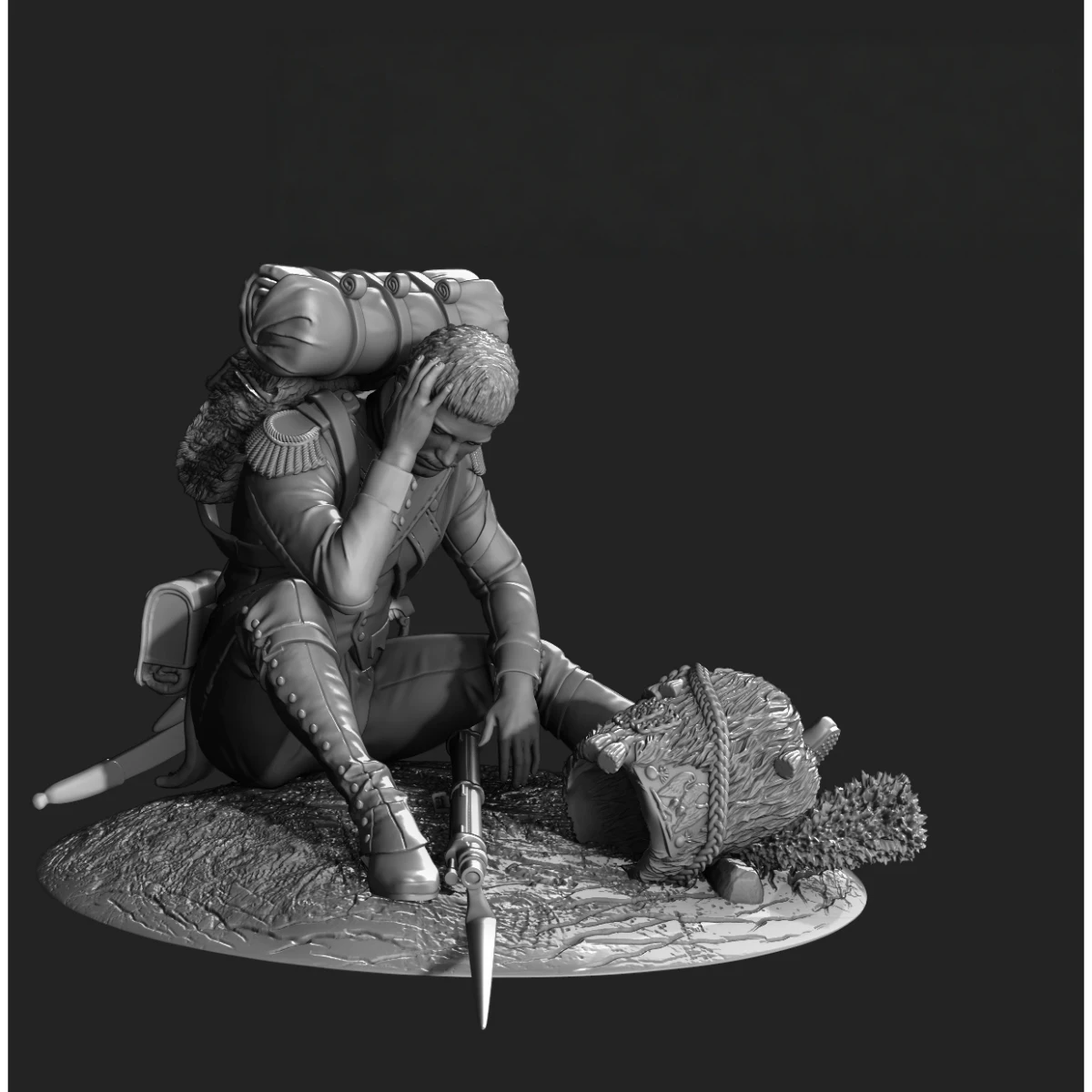 

Комплект неокрашенной модели из смолы толщиной 75 мм, раненая гренадерская французской императорской гвардии в стиле милитари, в разобранном и неокрашенном виде GK, 1844T