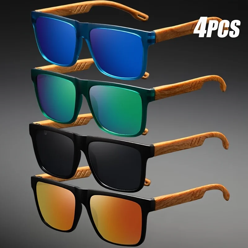 

2-4PCS Wholesale Square Sport Sunglasses UV400 Protection Unisex Outdoor Eyewear Party Vacation Travel Driving Fishing Glasses