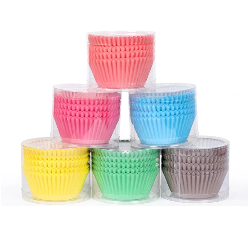 Pure Color Cupcake Liners, Food Grade Paper Cup, Cake Baking Cup, Muffin Cases, Cake Molds, Kitchen, 100Pcs Lot