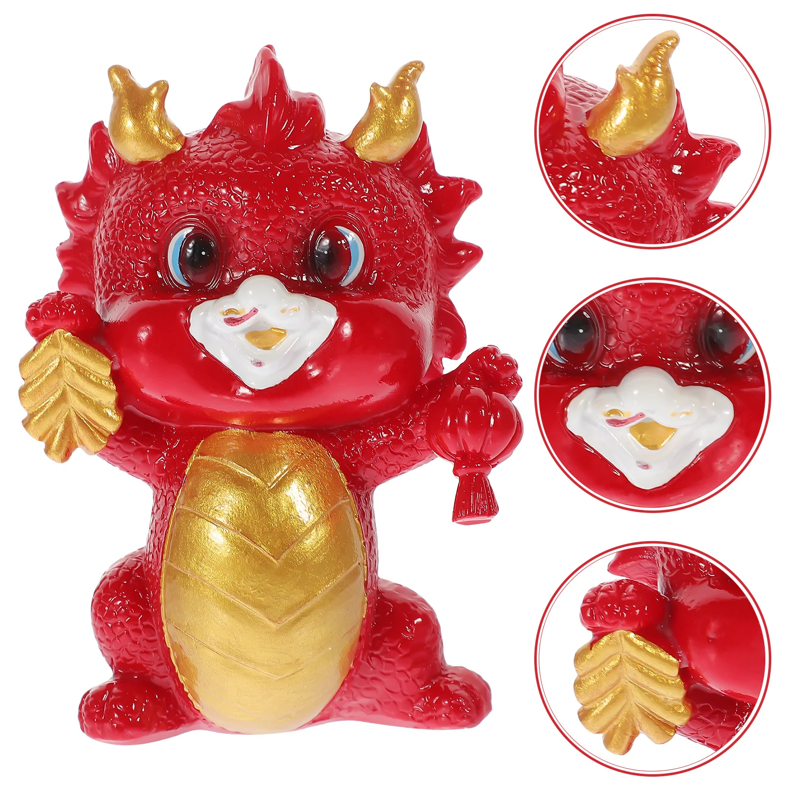 

Dragon Mascot Resin Craft Car Decor Luck Symbol Vibrant Color Prosperity Desktop Cabinet Bedroom Office Adornment