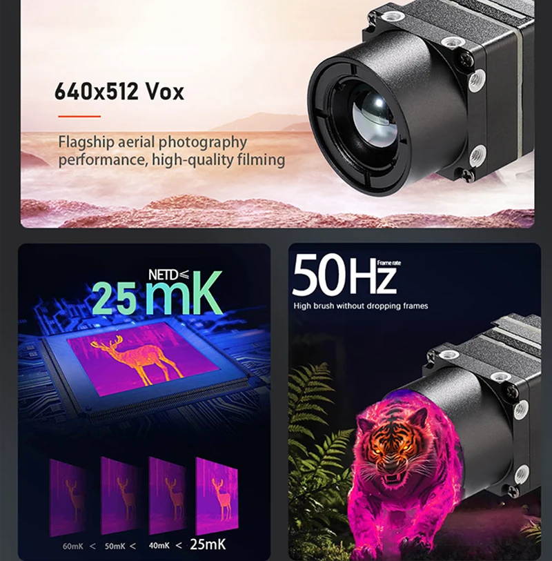 New Arrival 640x512 FPV Drone Thermal Camera Module USB Digital Analog LWIR Uncooled Infrared Imaging