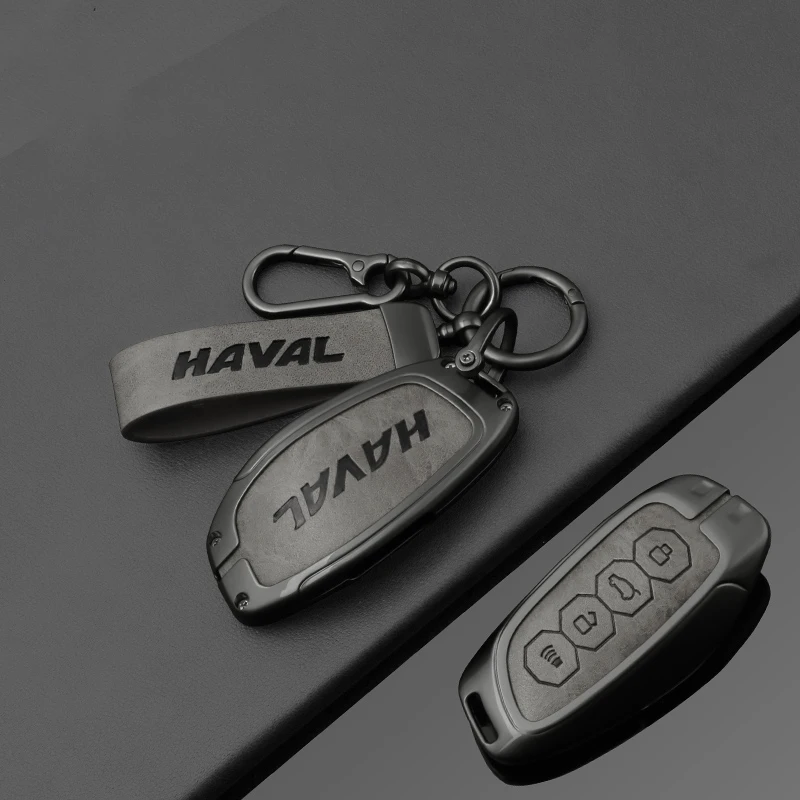 Leather Car Key Case Cover for Great Wall Haval H6 2024 H9 2024 H2 M6 Cool Dog Plus Owl Dragon MAX F7 F7X F7H H8 H3 Accessories