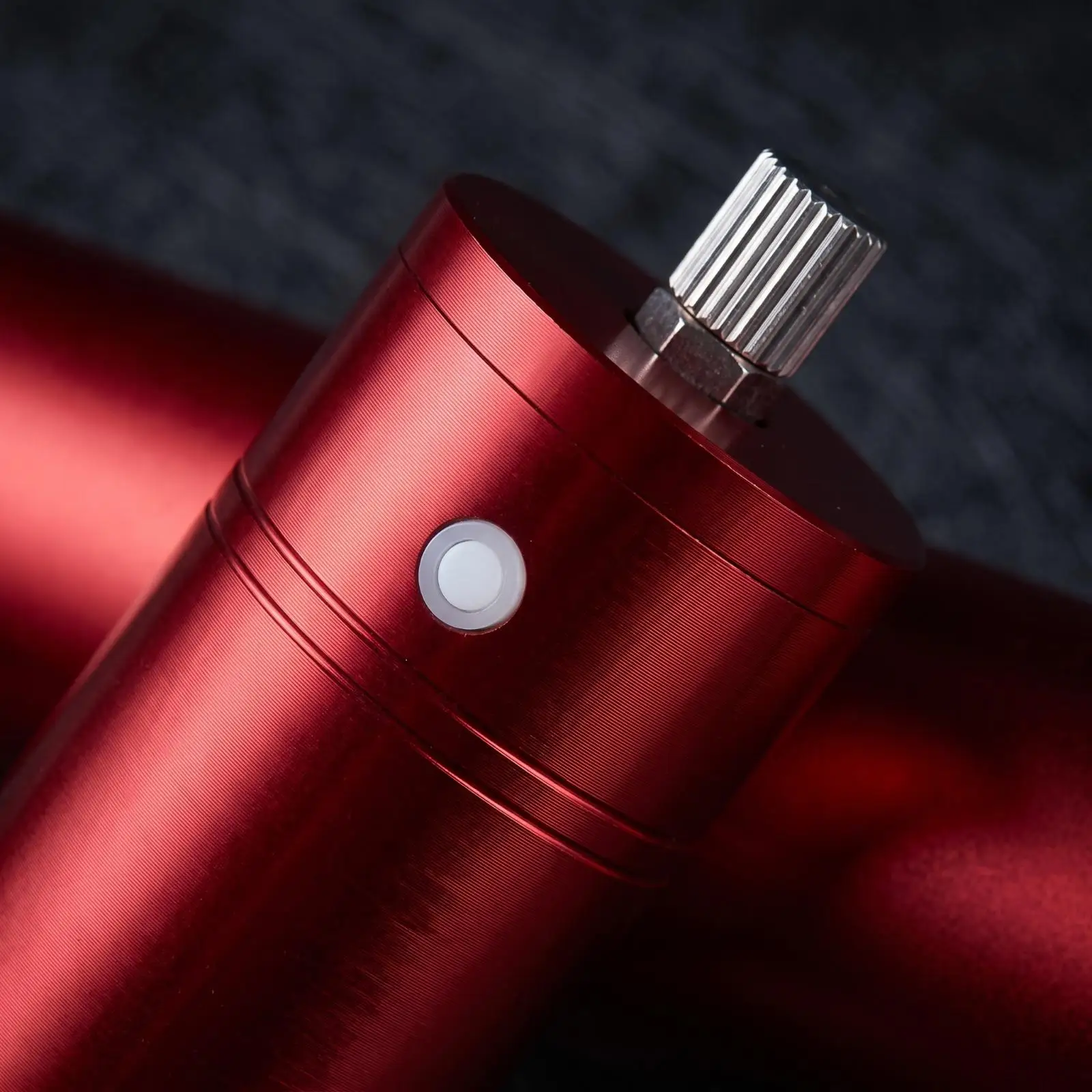 Rechargeable Mini Pump with USB Cable Knurled Metal Connector, Compact Cylindrical Body, Portable Air Pump, for finishing work