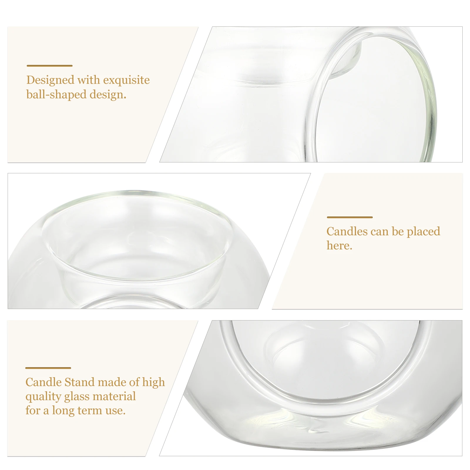 

1Pcs Mini Glass Ball-Shaped Holder Exquisite Craftsmanship Decorative Stick Home Glass Decor Ornaments Gift Idea