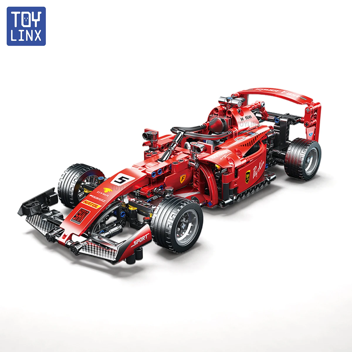 Toylinx diy 455 pçs f1 rc carros de corrida blocos crianças construção carro brinquedos presentes legal modelo colecionável kits carro construção criativa sem caixa
