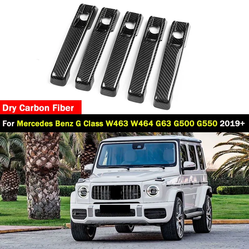 Dry Carbon Fiber Car Door Handles Cover For Mercedes For Benz G Class W463 W464 G500 G55 G63 2009-2023 Exterior Protecti Sticker