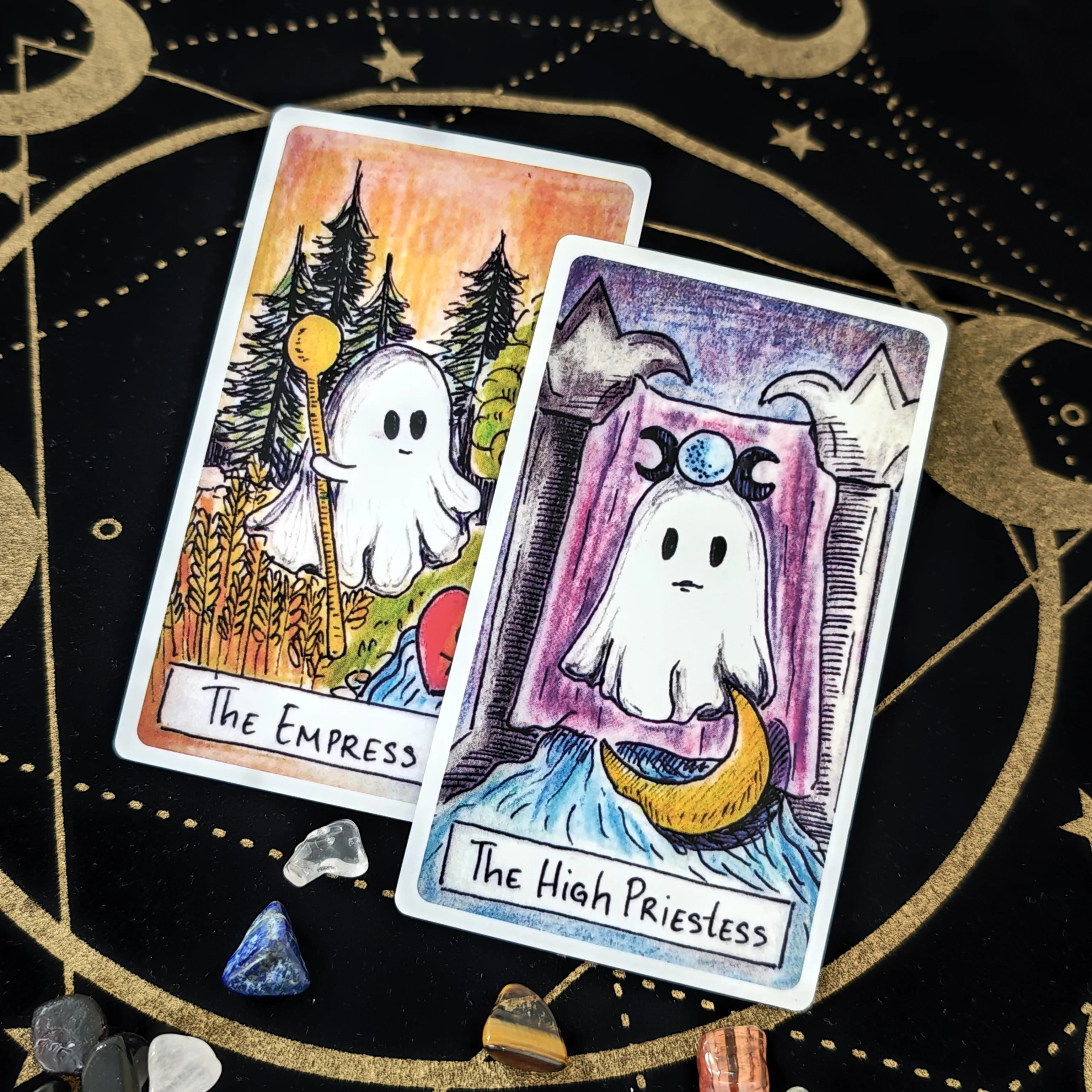 

New 12x7cm Tarot Cute Ghost Tarot Card Fate Divination Family Party Paper Cards Game Tarot And A Variety Of Tarot Options