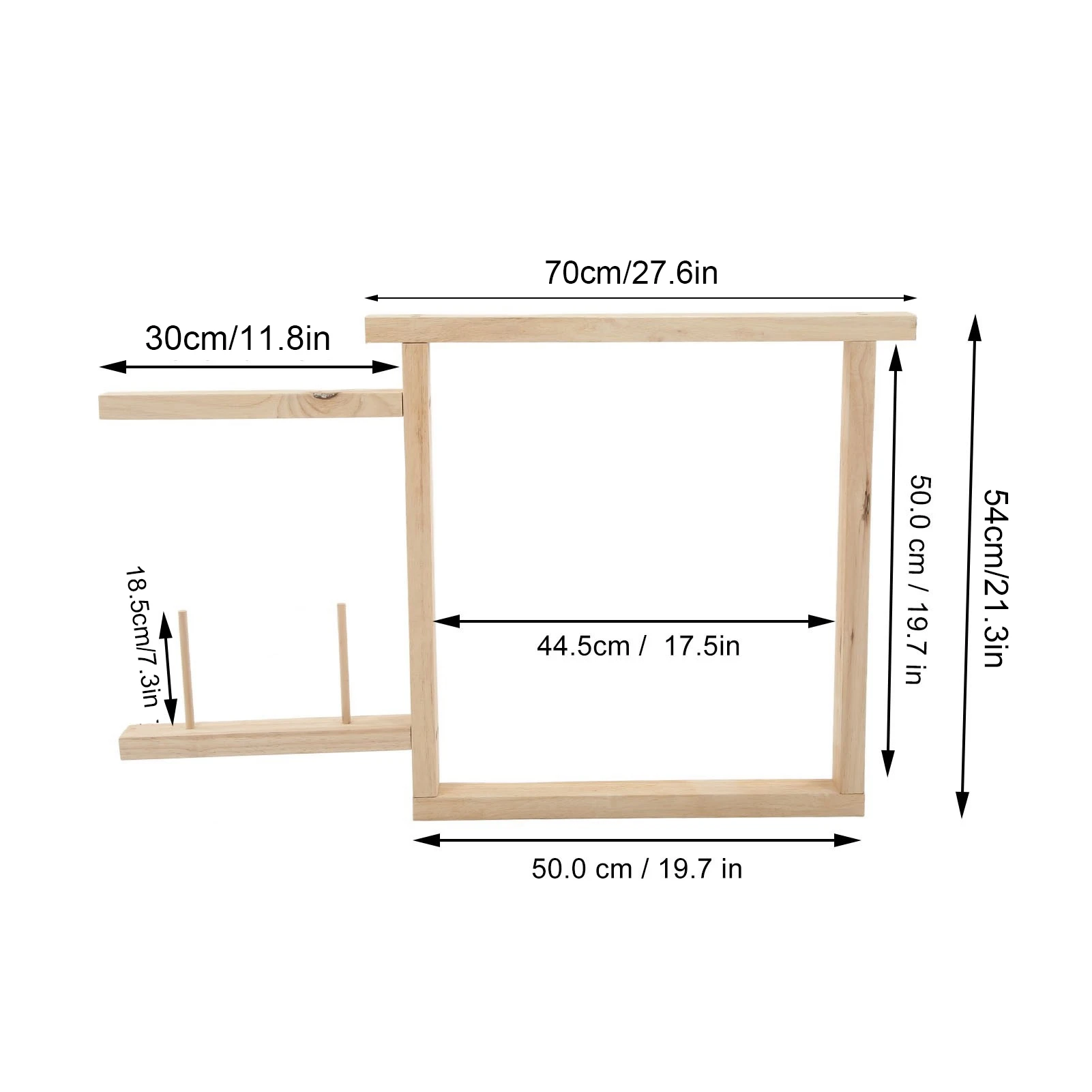 Tufting Frame DIY Craft Making Stainless Steel Oak Wood Texture Easy Installation Rug Making Frame For Tapestry Sewing