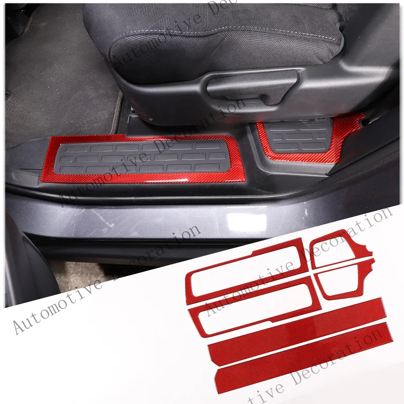 

Z+ Red Carbon Fiber Inner Door Sill Pedal Trim Sticker For Honda Pilot 2016-22