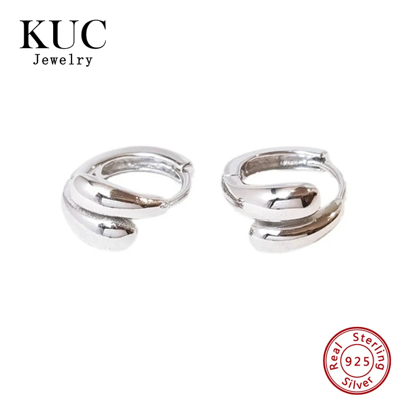 

Delicate 925 Sterling Silver Simple Glossy 18k Gold Plated Thick Hoop Earring Ladies Minimalist Silver Hoop Earrings for Girls