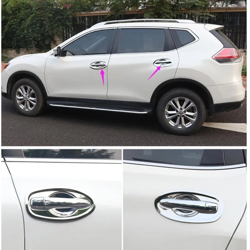 For Nissan Rogue X-Trail T32 2014 2015 2016 2017 2018 2019 Chrome Door Handle Bowl Cover Cup Cavity Trim Insert Catch