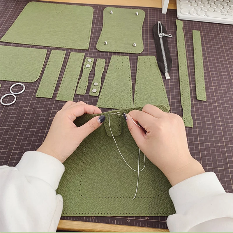 1Set Hand Stitching DIY Handbag Bag Kit Making Material Semi-finished Products Sewing Leather Craft Accessories