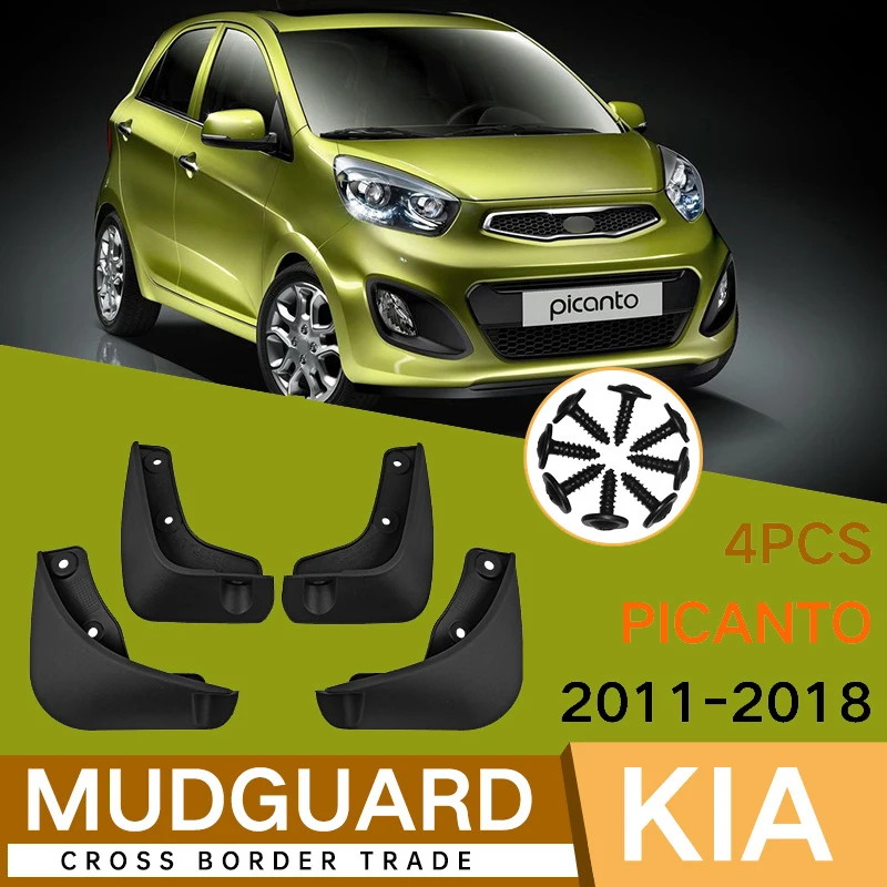 

4Pcs For Kia Picanto 2011-2018 2012 2013 2014 2015 2016 2017 Car Tires Fenders Waterproof Mudguards PP Plastic Accessories