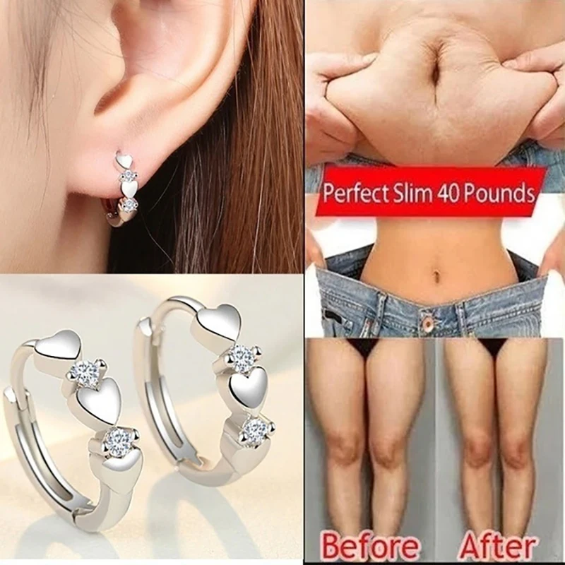 Lose Weight Magnetic Health Jewelry Magnetic Slimming Earrings Body Relaxation Massage Slim Ear Studs Patch Girl Women Best Gift