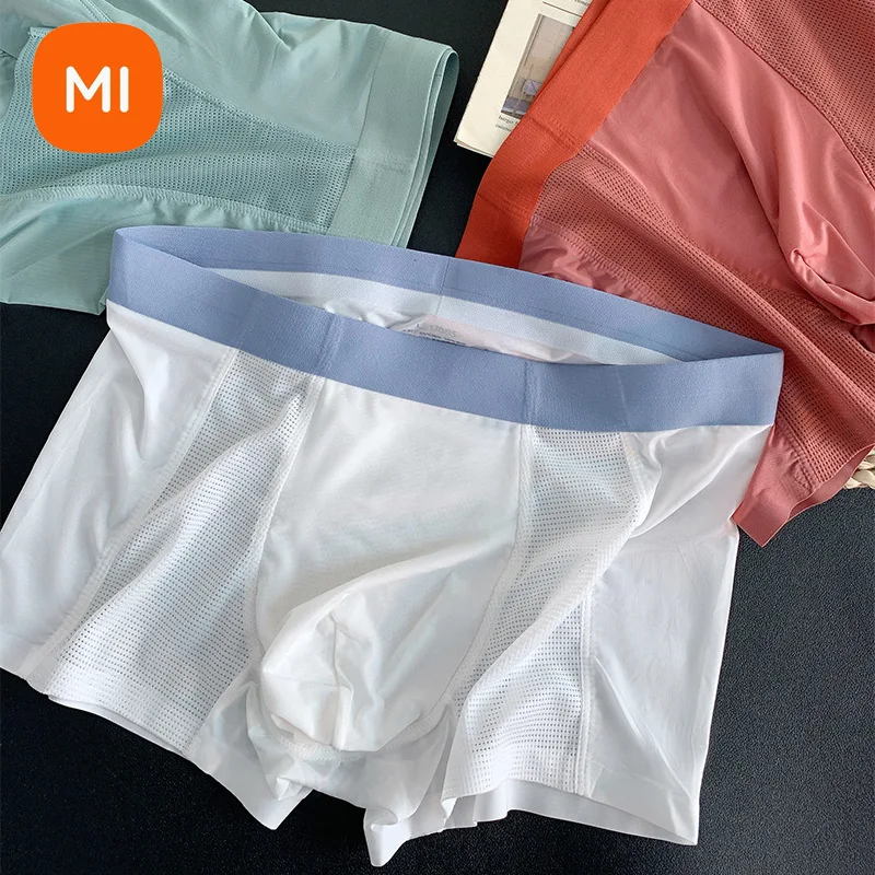 

Xiaomi Mijia 3pcs Mens Boxers Shorts Ice Silk Men Panties Seamless Sexy Underwear Man Underpants Panties Male Breathable Briefs