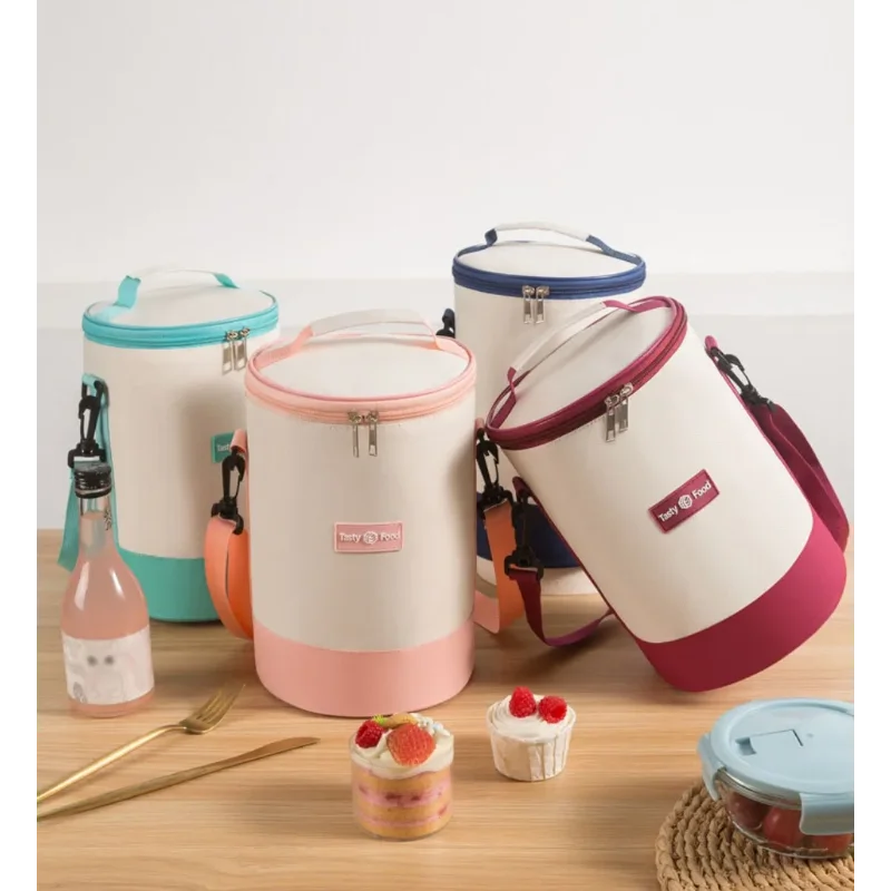 حقيبة غداء محمولة ذات سعة كبيرة وحقيبة تبريد معزولة مقاومة للماء ومقاومة للزيت مع حزمة ثلج بحزام كتف قابل للتعديل #1