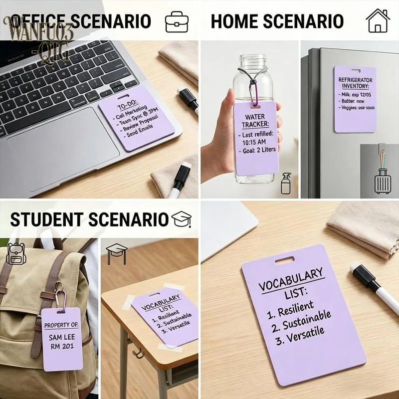 Hot 1/4Pcs Erasable Badge Sticky Notes Reusable Wipe Clean Badge Memo Notepad Portable Quick Note Taking Pad For Nurses,Doctors
