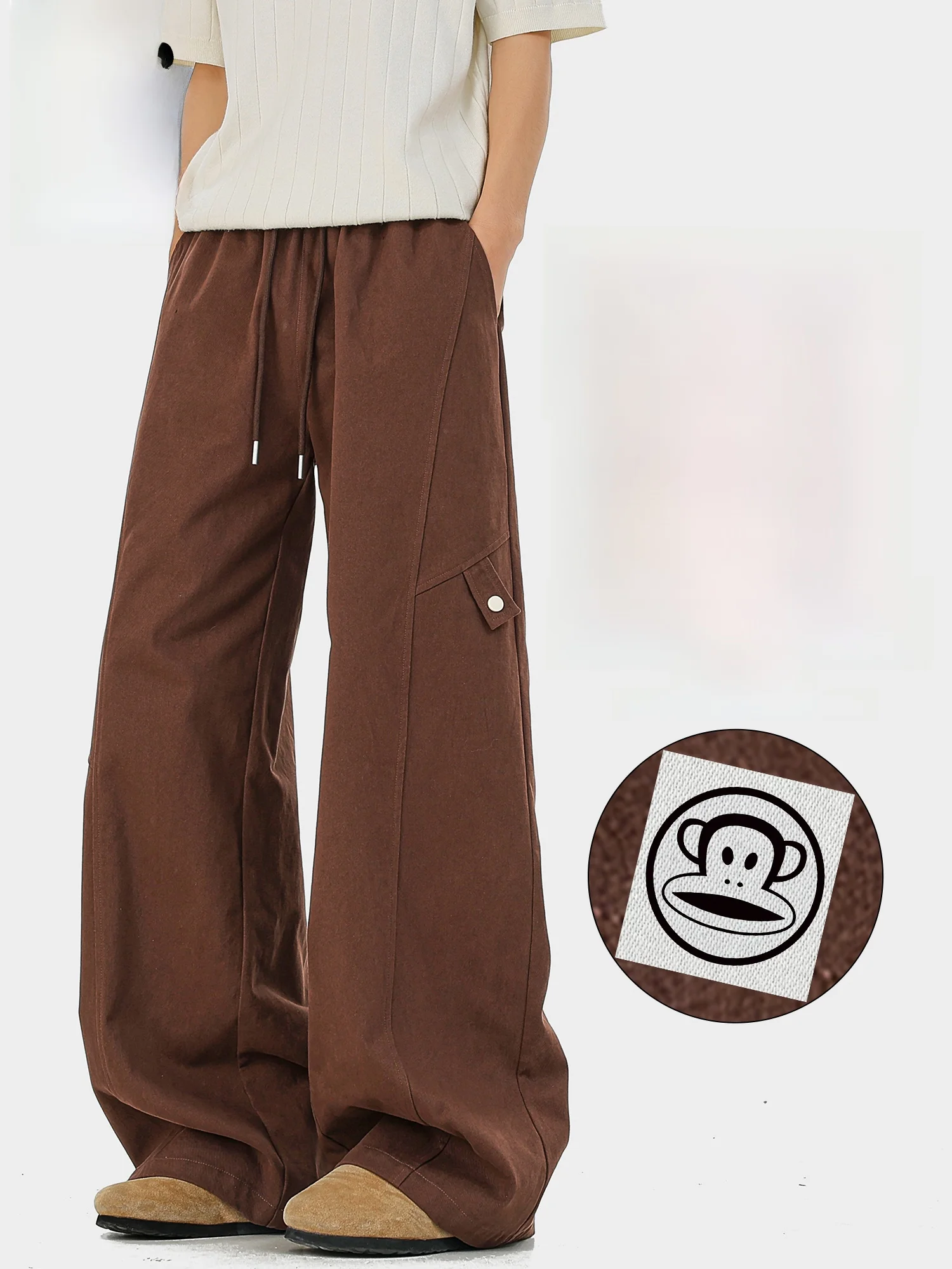 

PaulFrank Spring Casual Cotton Trousers Men's Loose Workwear Pants American Sle Pure Cotton Comfortable Wide Leg Trousers