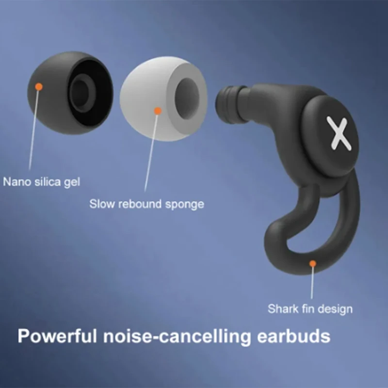 1Set Anti Noise Silicone Earplugs Sleep Earplugs Black For Sleeping Diving Surf Soft Comfort Ear Protector