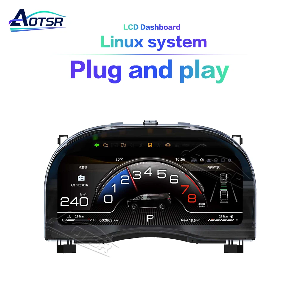 

Поддержка Carplay для Toyota Alphard 20/30, обновление серии 40 серий, 12,3-дюймовая цифровая приборная панель, кабинет, виртуальный прибор, ЖК-дисплей