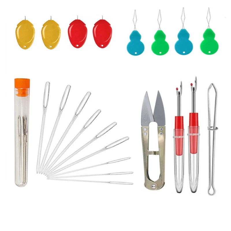 9 PCS Large Eye Blunt Sewing Needles Cross Stitch Knitting Needle Handmade Leather Embroidery Thread Needle Sewing Accessories