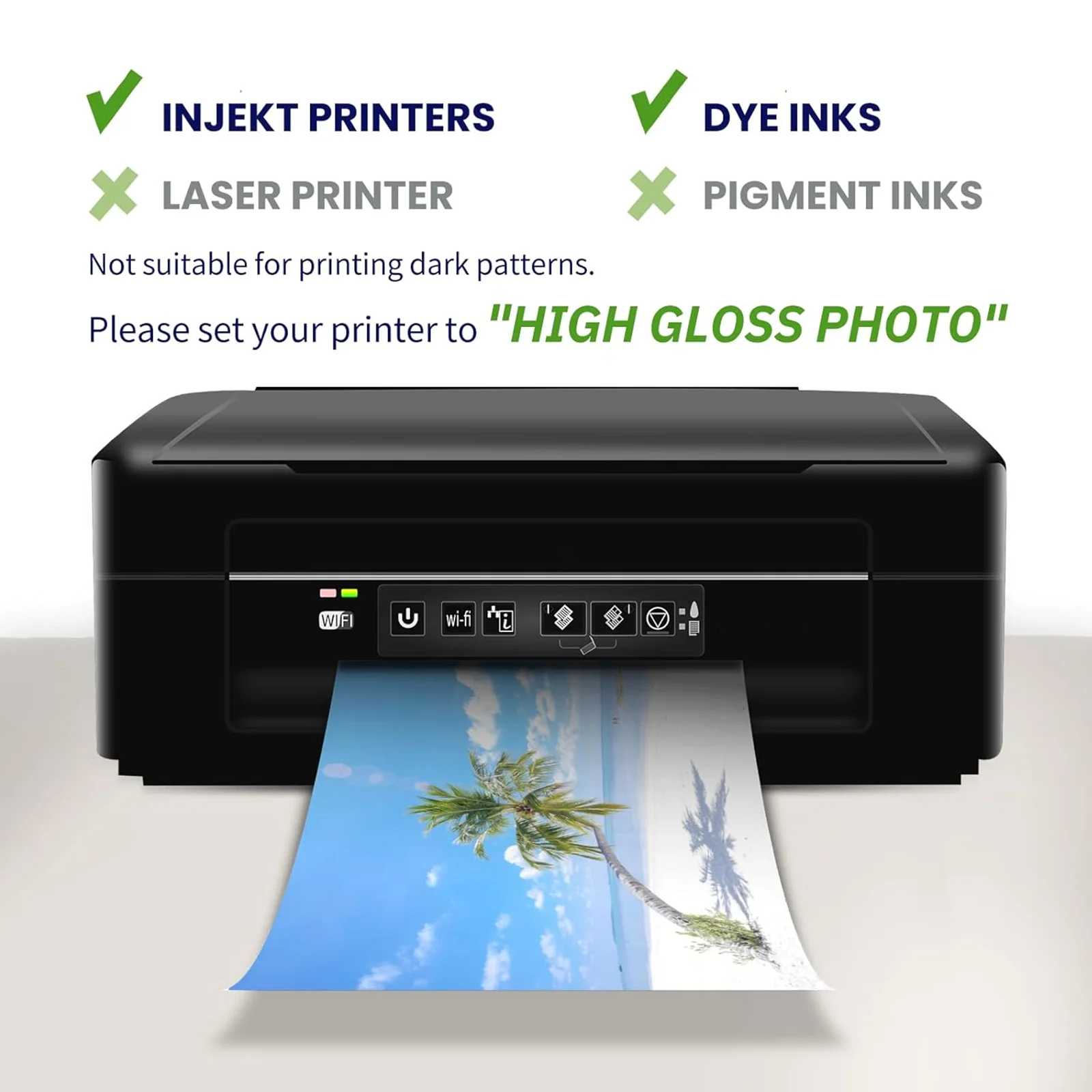 HUSPER 50 Sheets Double-Sided Glossy Printing Paper A4 Size, 8.3×11.7 Inches Photo Printing Paper/Copy Paper 120Gsm